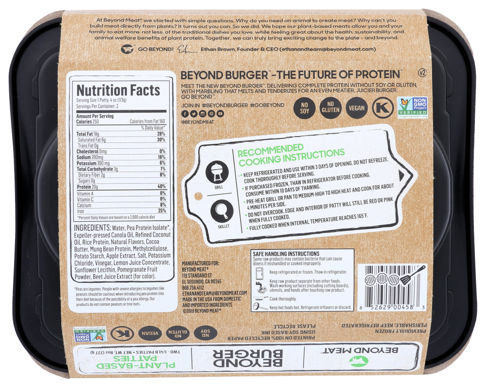 Beyond Meat Plant Based Burgers - 678 g